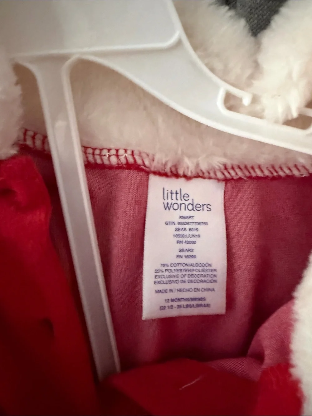 Little wonders holiday Christmas Girls Santa outfit Red white Size 12 Months